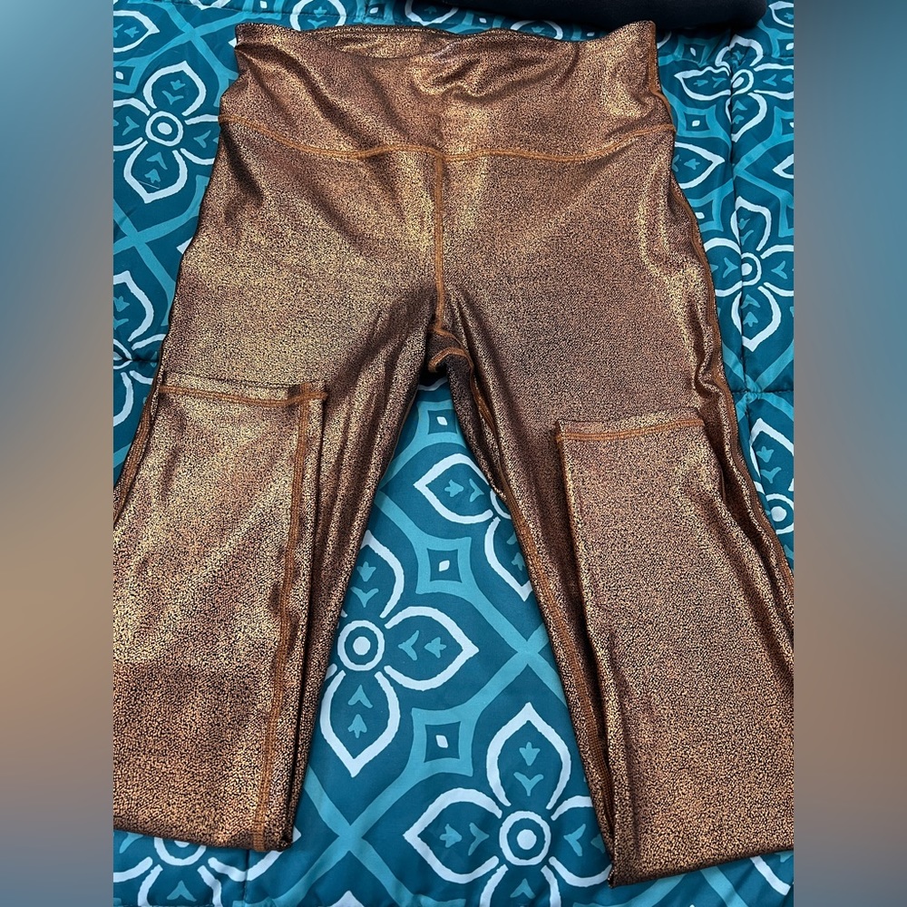 Gold colored leggings